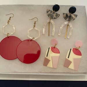 Fun Multicolor Geometric Earrings